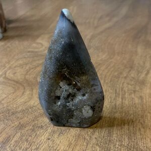 Black Flower Agate with Druzy